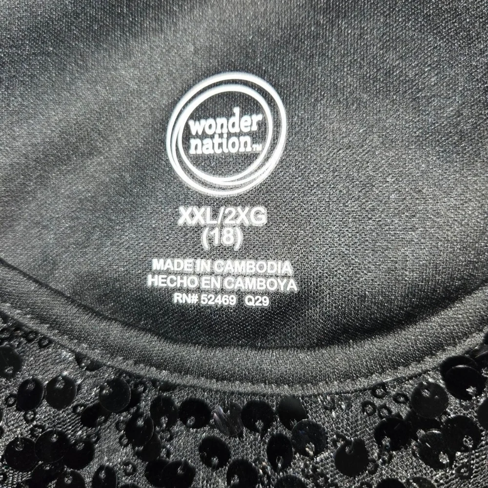 Girls' Black & Brown Leopard Print Sequin Dress – Size XXL 🐆✨ - Picture 5 of 6